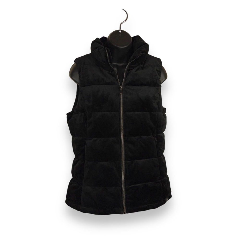 SMALL ZeroXposure BLACK VELOUR PUFFER VEST COAT WOMENS SLEEVELESS OUTDOOR GOTH